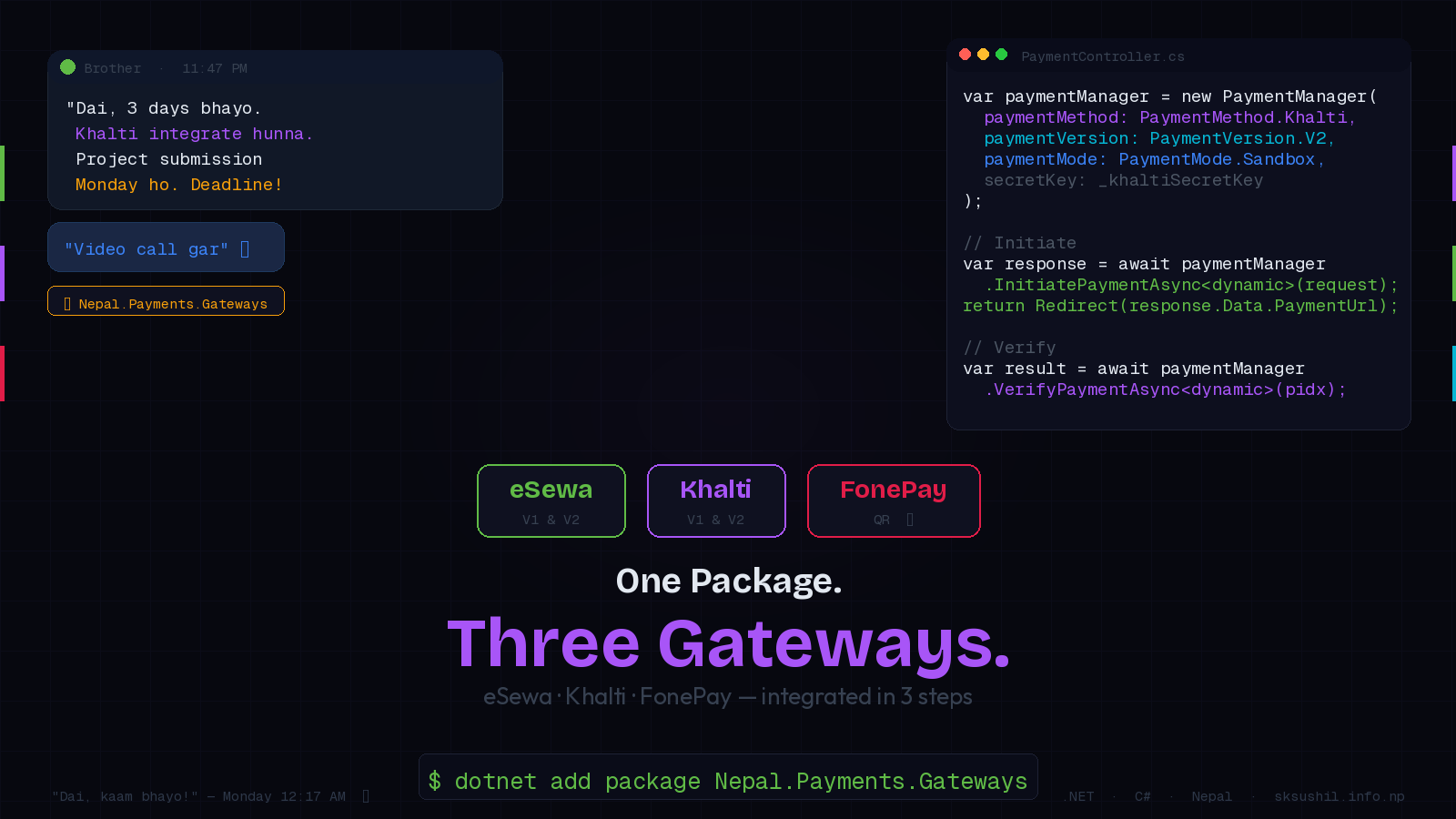 Integrating eSewa, Khalti & Dynamic FonePay QR Gateways in .NET